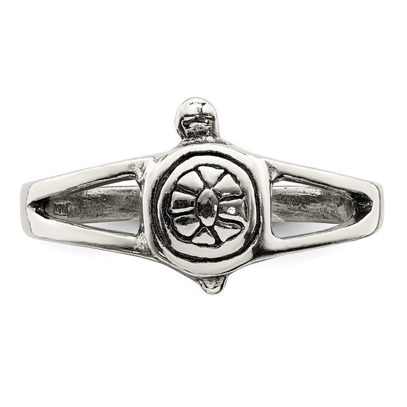 925 Sterling Silver Solid Turtle Ring, Size 7 - Picture 5 of 5